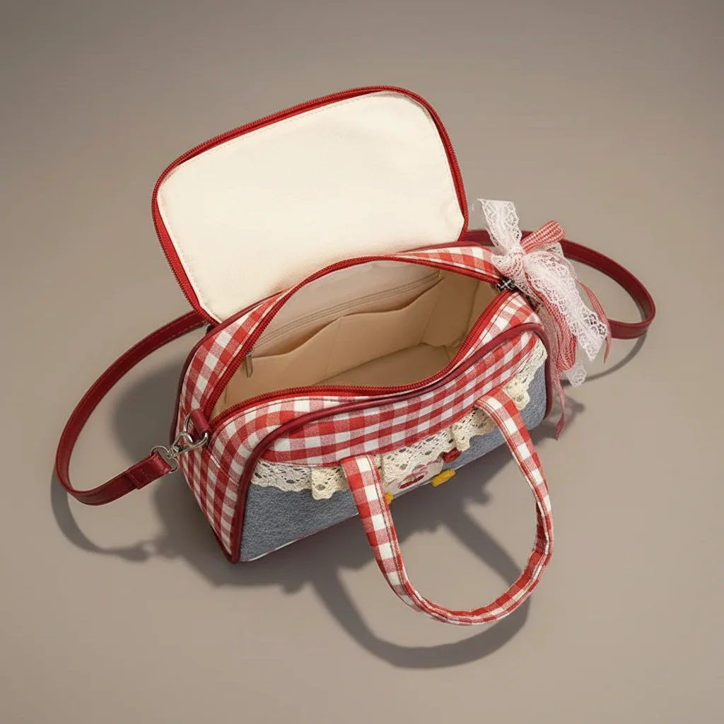 Sac jean patchwork à carreaux femme - Vue 3 - sac jean