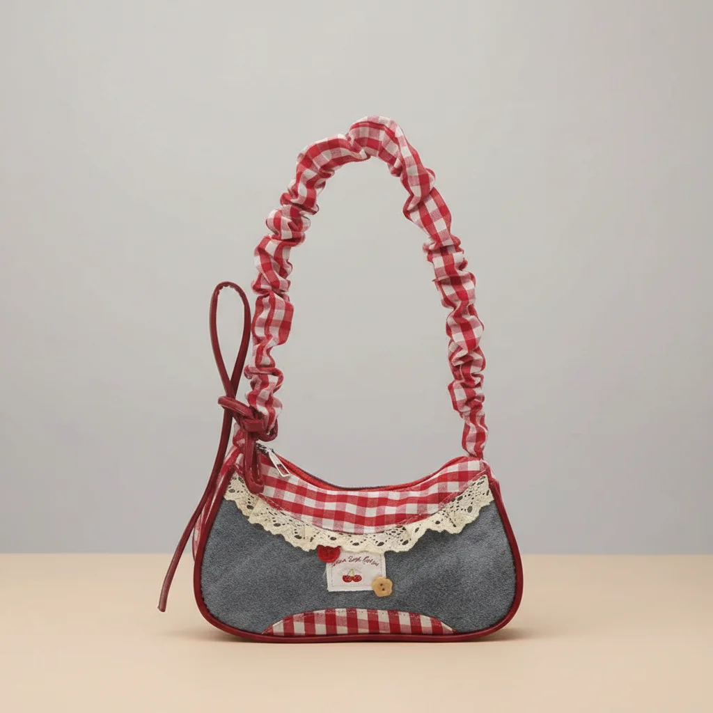 Sac jean patchwork à carreaux femme - Vue 9 - sac jean
