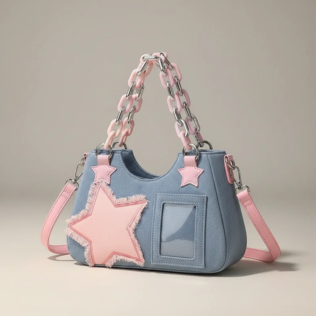 Sac jean shopper denim 26.5cm femme - Vue 1 - sac jean