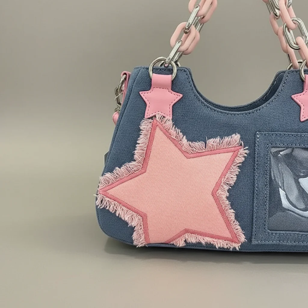 Sac jean shopper denim 26.5cm femme - Vue 4 - sac jean