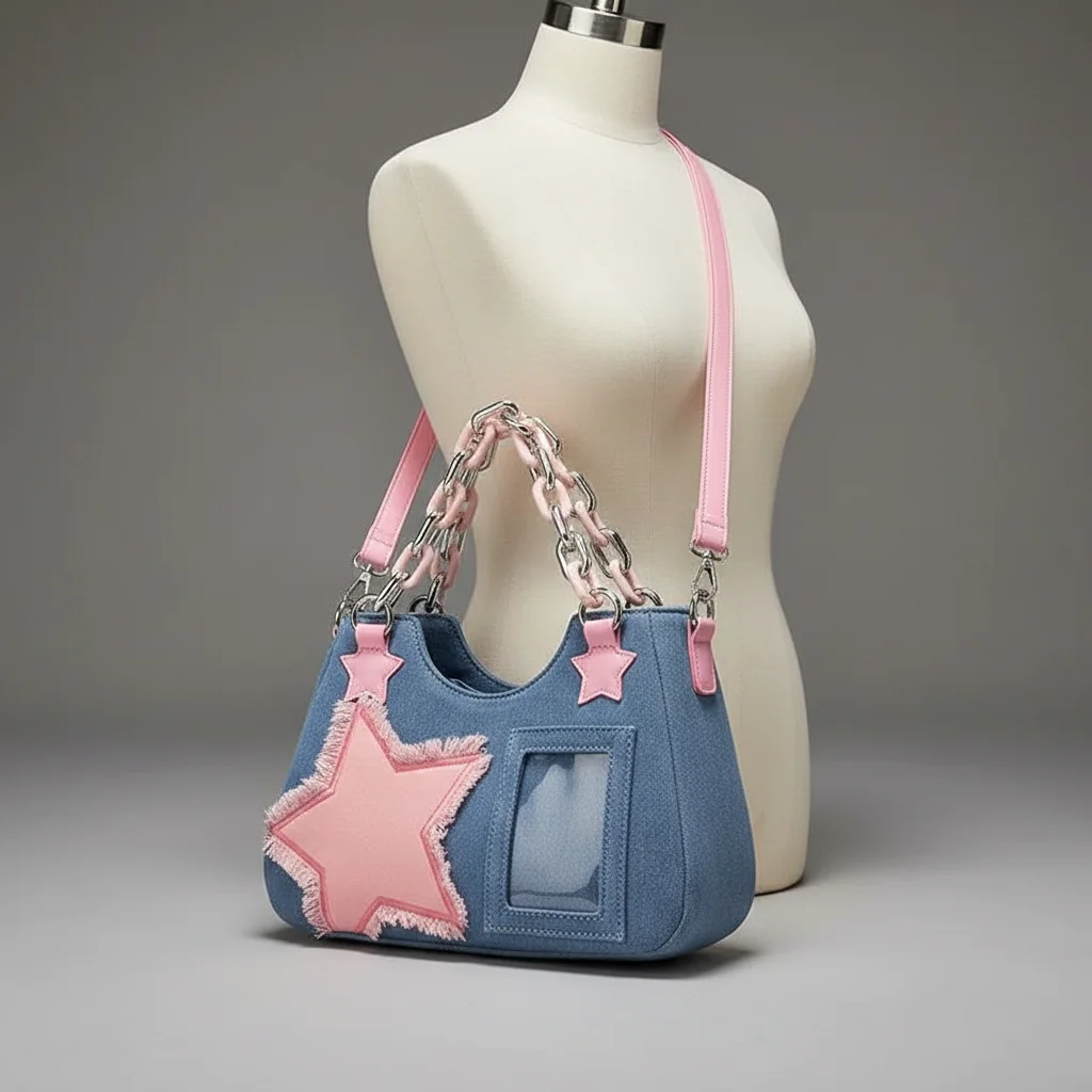Sac jean shopper denim 26.5cm femme - Vue 5 - sac jean