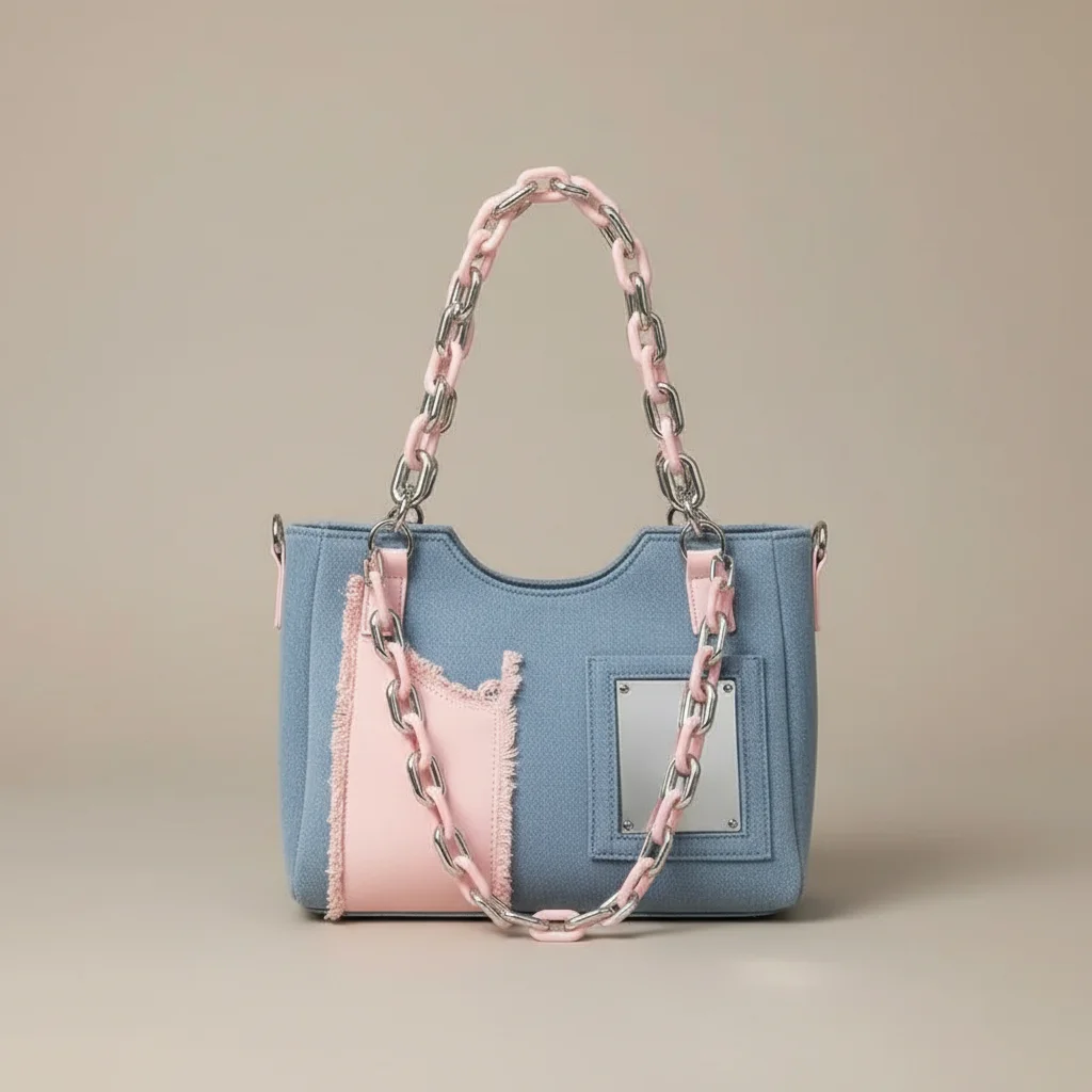 Sac jean shopper denim 26.5cm femme - Vue 6 - sac jean