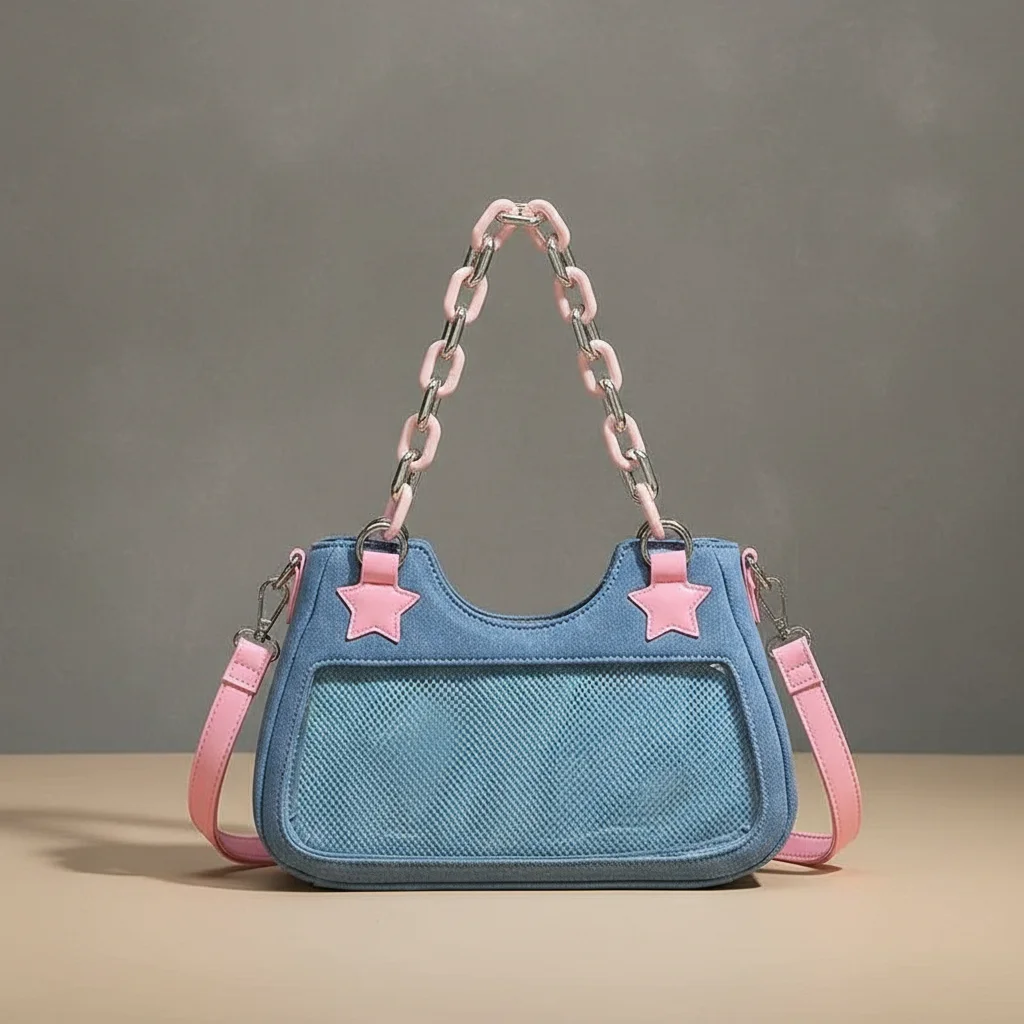 Sac jean shopper denim 26.5cm femme - Vue 9 - sac jean